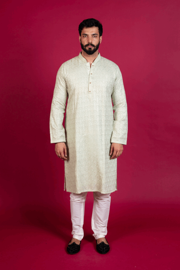 Chiffon men's kurta pyjama - Mint, 42