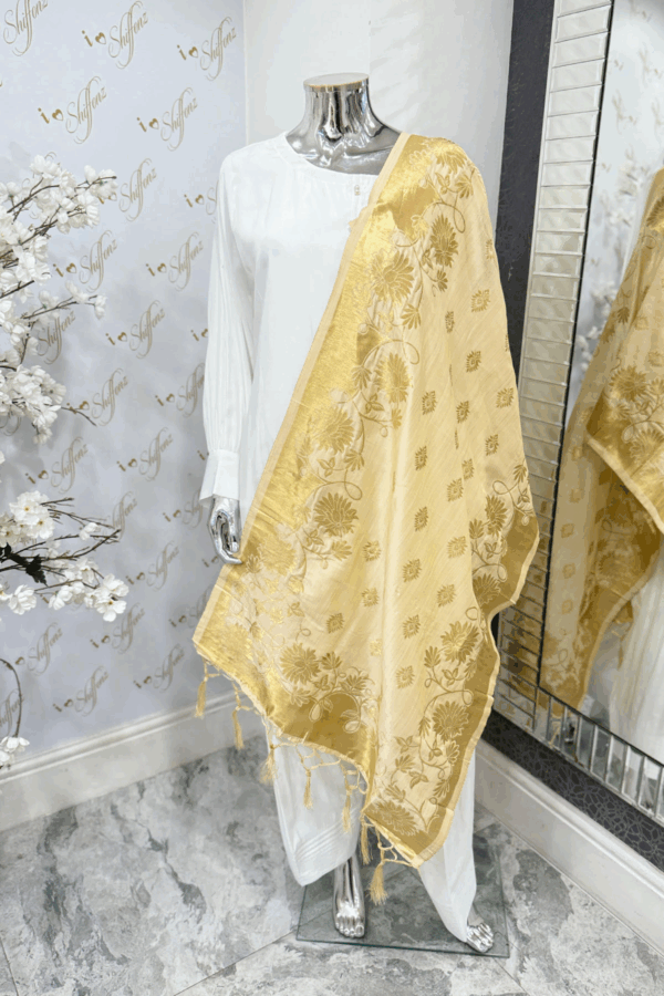 Banarsi casual light weight dupatta - Gold, FREE SIZE