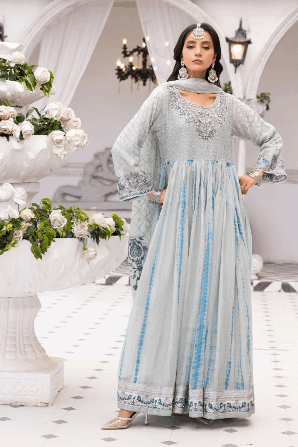 Zuhana luxe collection 3 piece chiffon embroidered dress