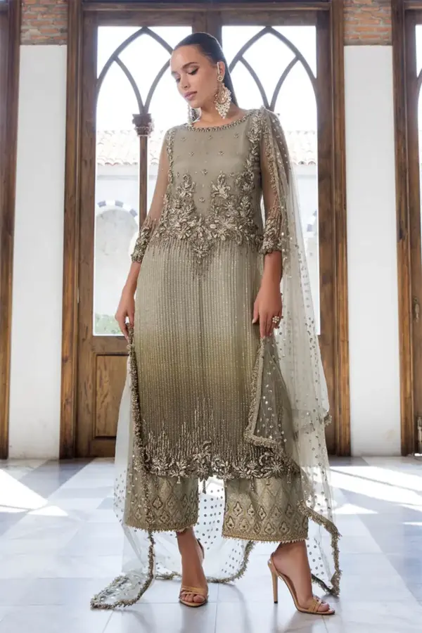 Khudabaksh embroidered 3 piece luxe suit