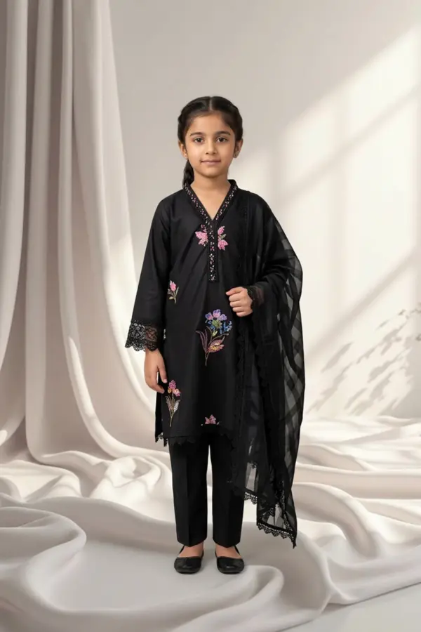 Shiffonz mummy n me kids collection 3 piece suit - Black, 24